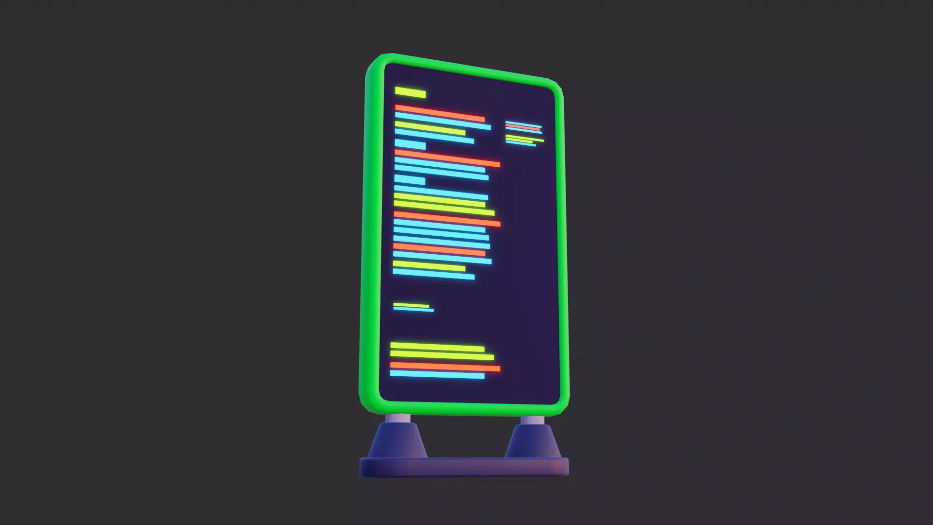 Low Poly Digital Billboard 3D model