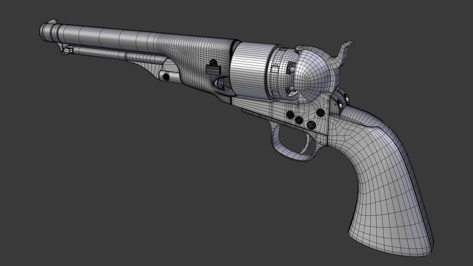 Colt Army 1860 revolver 3D model_8
