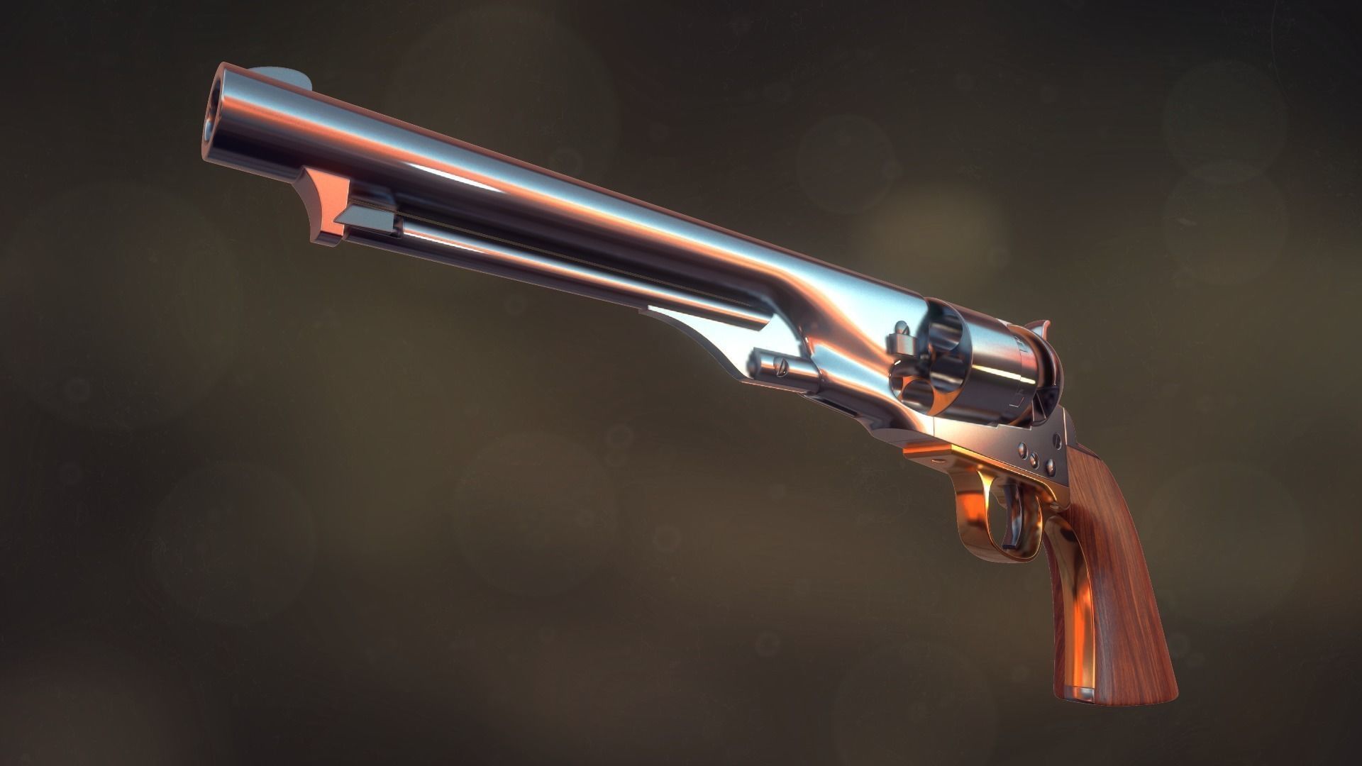 Colt Army 1860 revolver 3D model_0