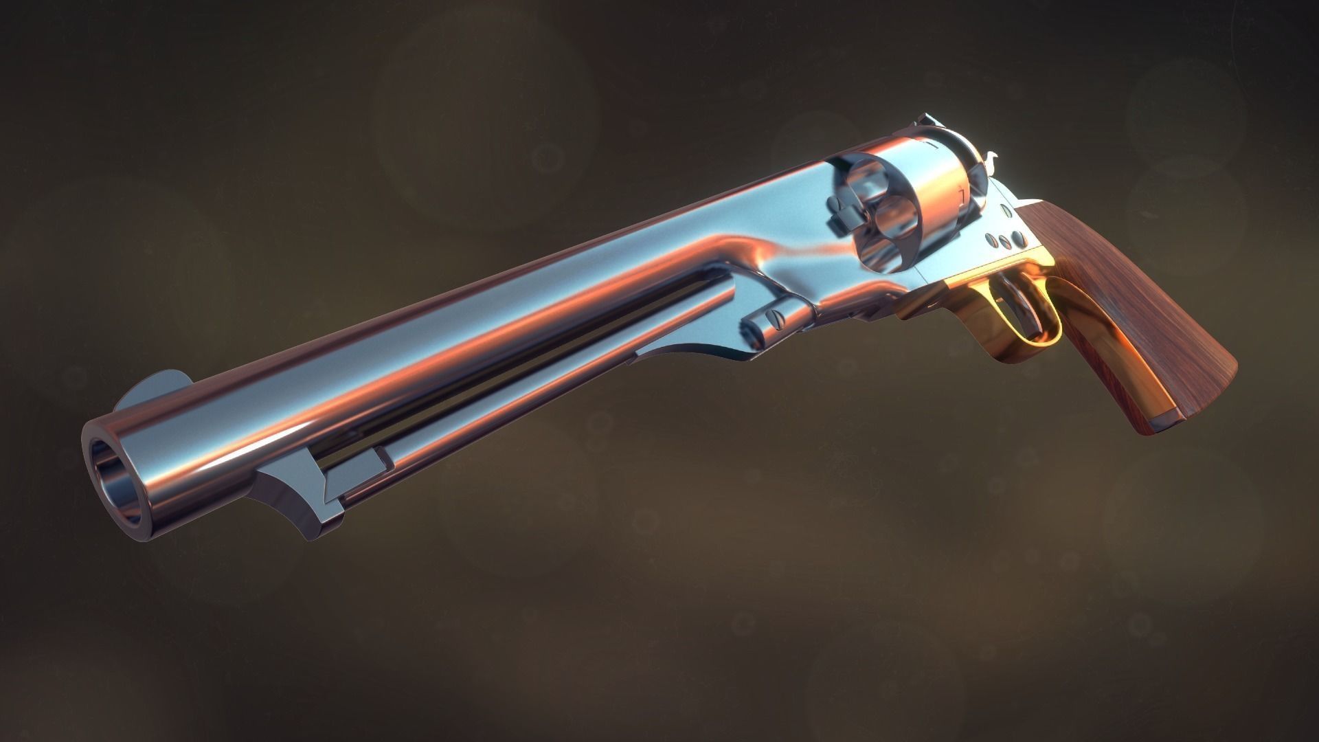 Colt Army 1860 revolver 3D model_3