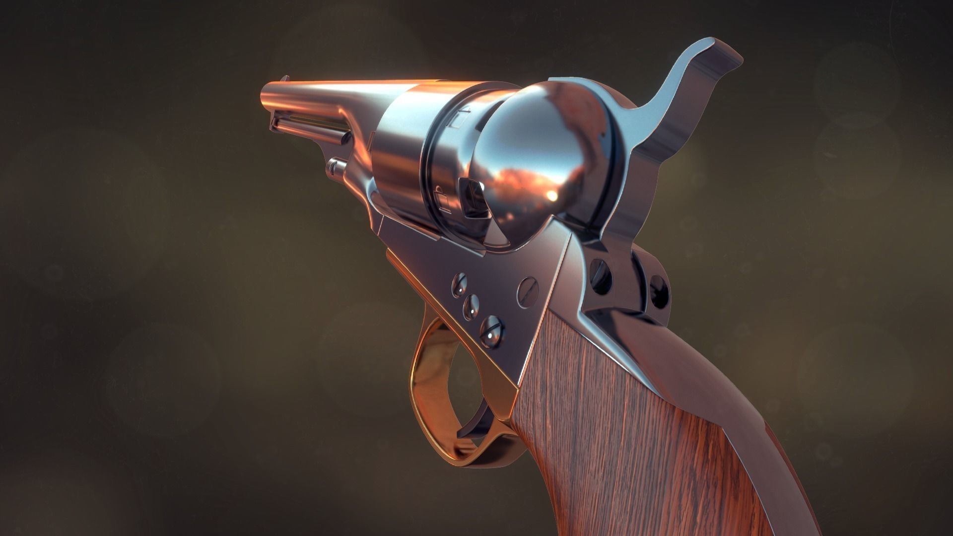Colt Army 1860 revolver 3D model_7