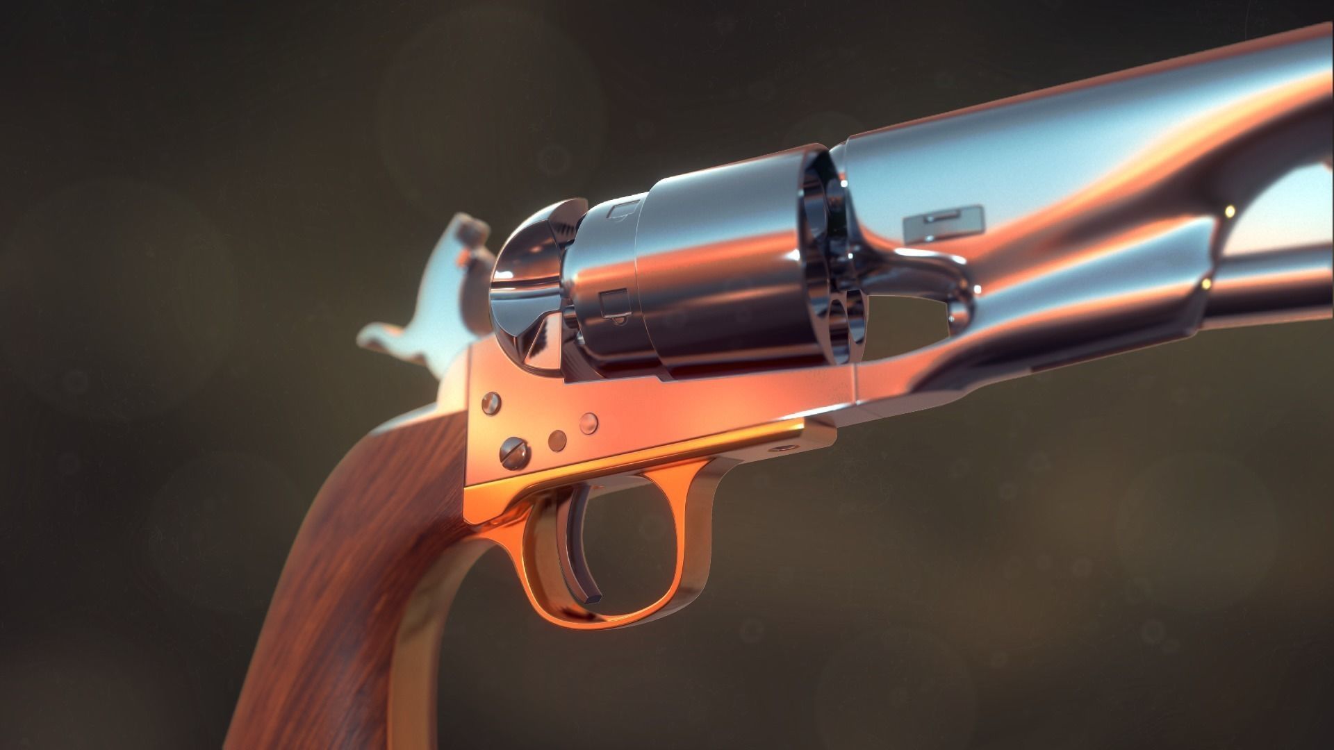 Colt Army 1860 revolver 3D model_4
