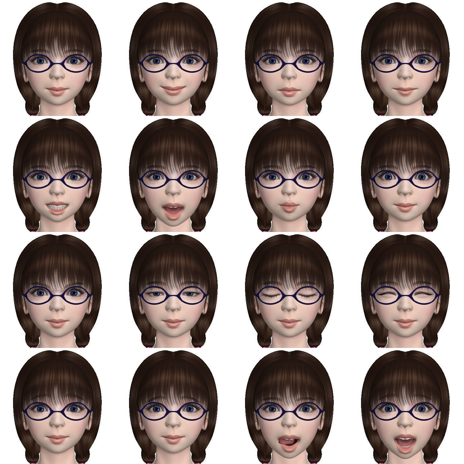 T pose rigged model of Yume with various outfit 3D model_4