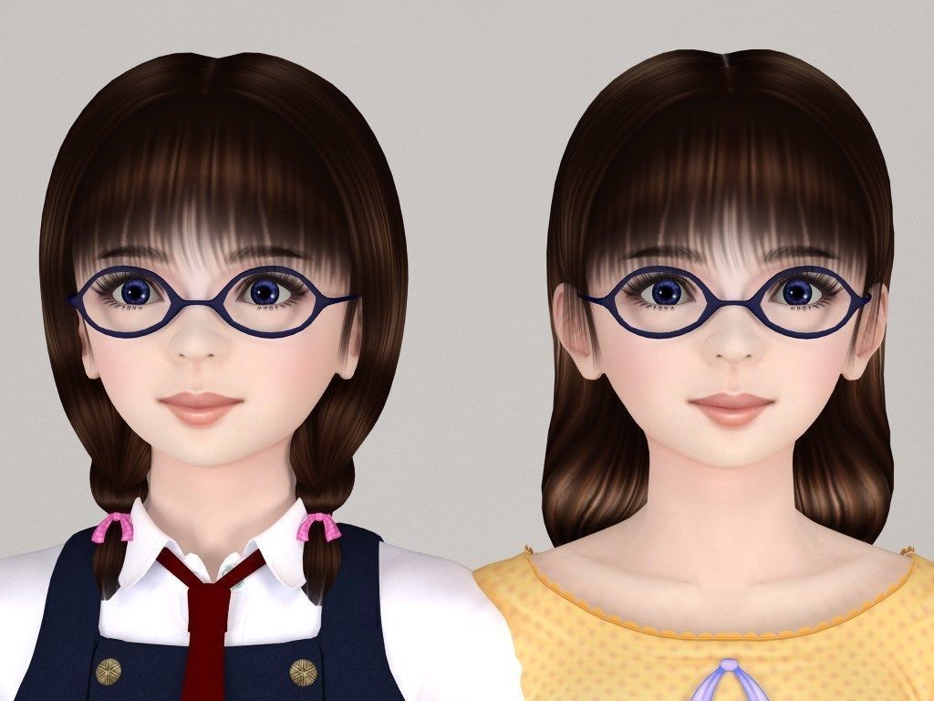 T pose rigged model of Yume with various outfit 3D model_2