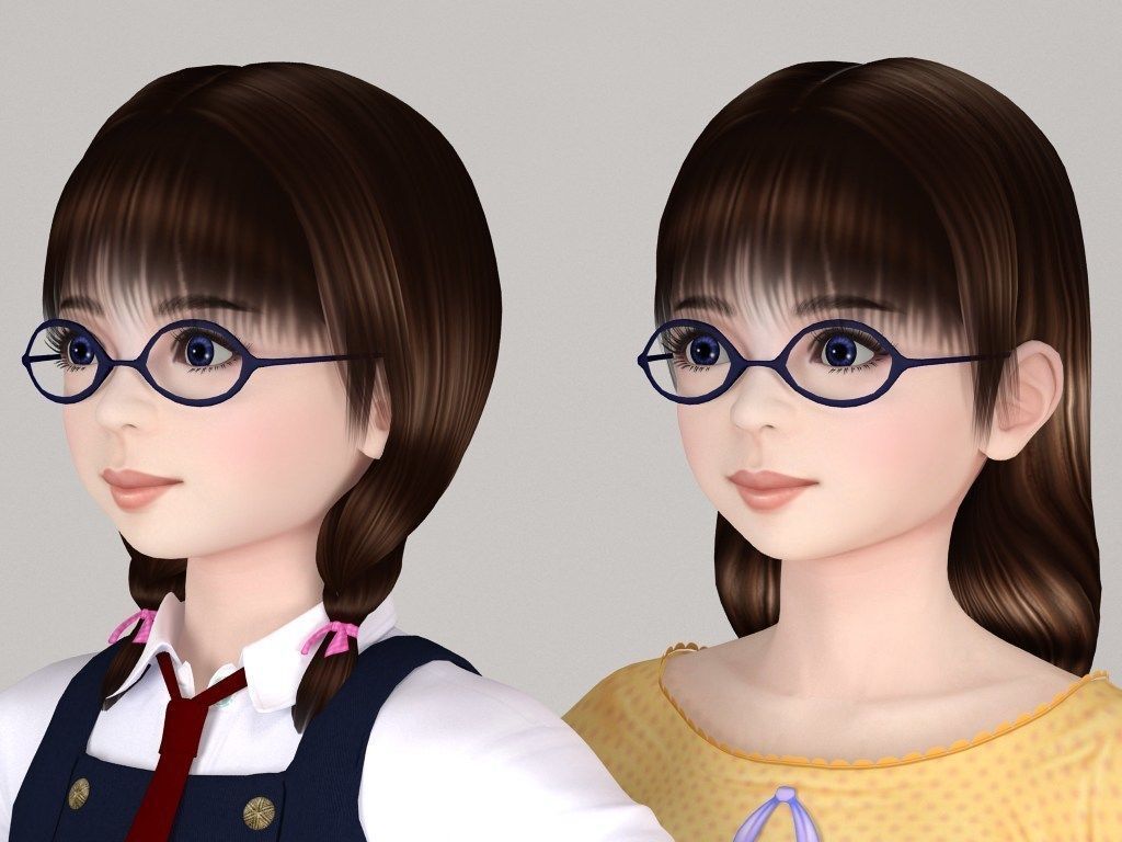 T pose rigged model of Yume with various outfit 3D model_3
