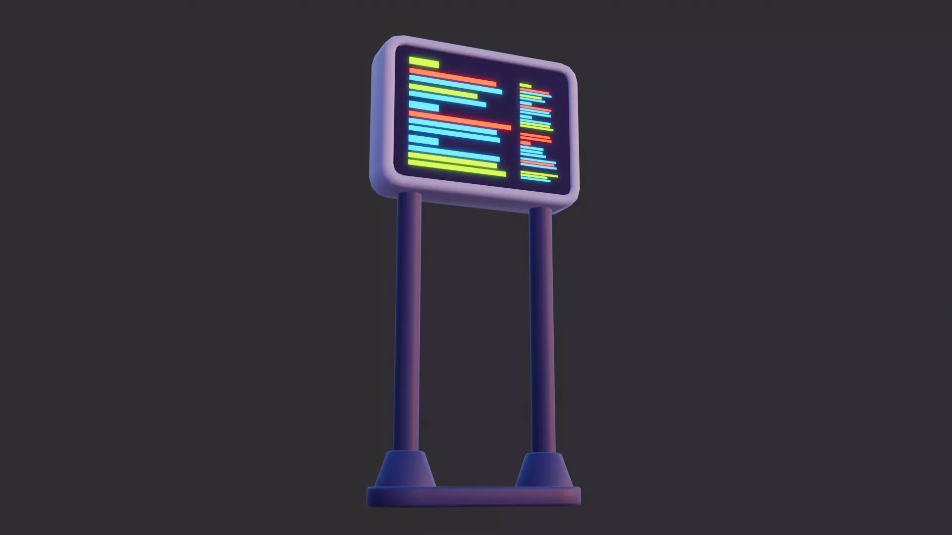 Low Poly Digital Billboard 3D model