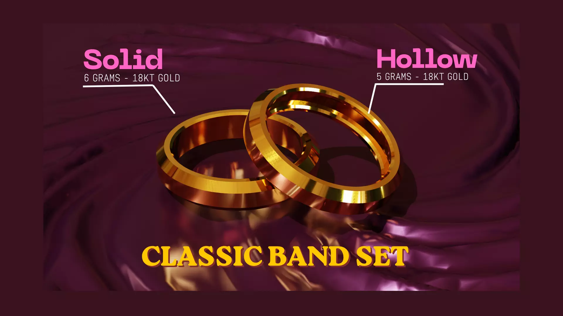 CLASSIC BAND WOMEN MEN RING SET - STL 3D Printing 3D print model