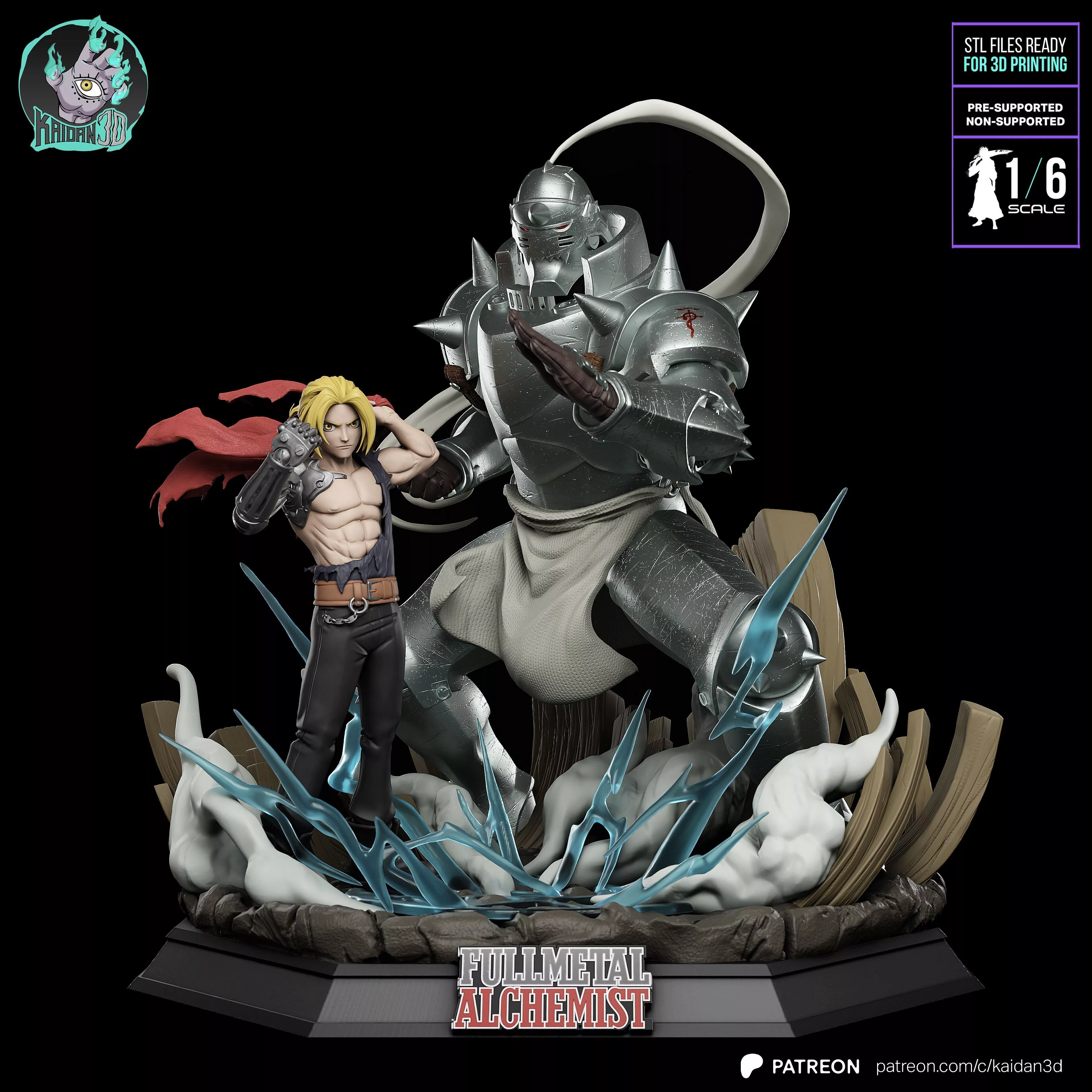 Elric Brothers FULL METAL ALCHEMIST - STL Ready for 3D Printing 3D print model