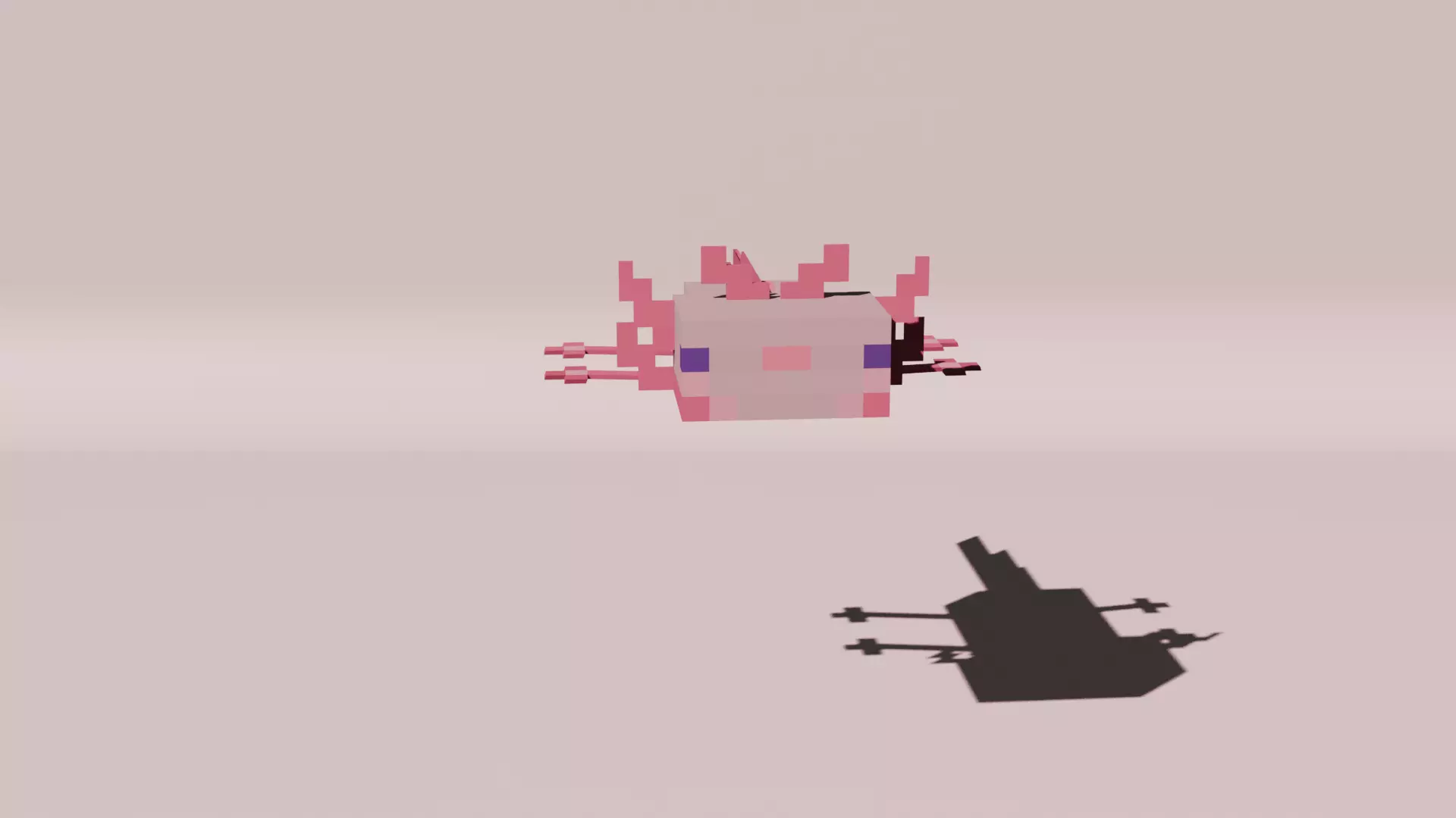 Minecraft Axolotl - Voxel 3D Model - Printable STL GLB OBJ 3D print model