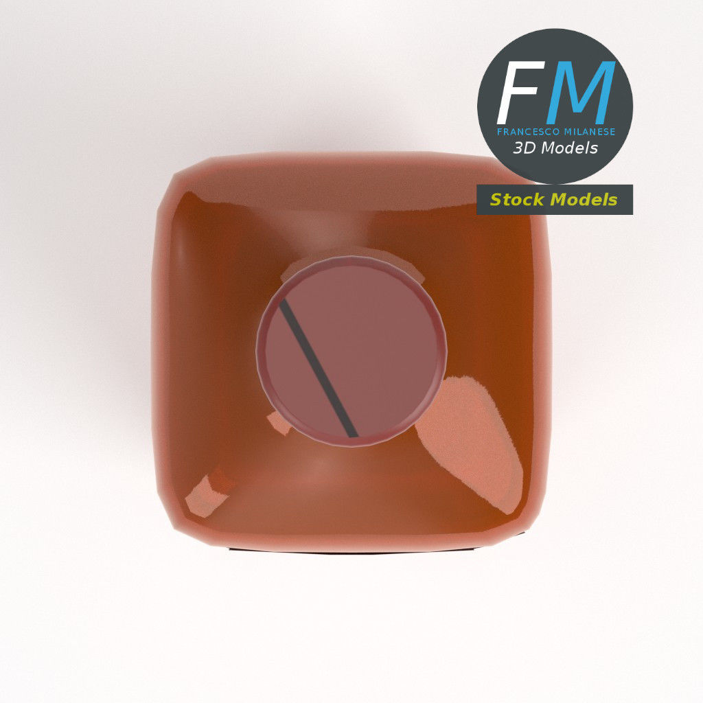 Cointreau bottle with label 3D model_6