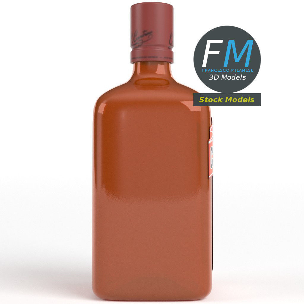 Cointreau bottle with label 3D model_4
