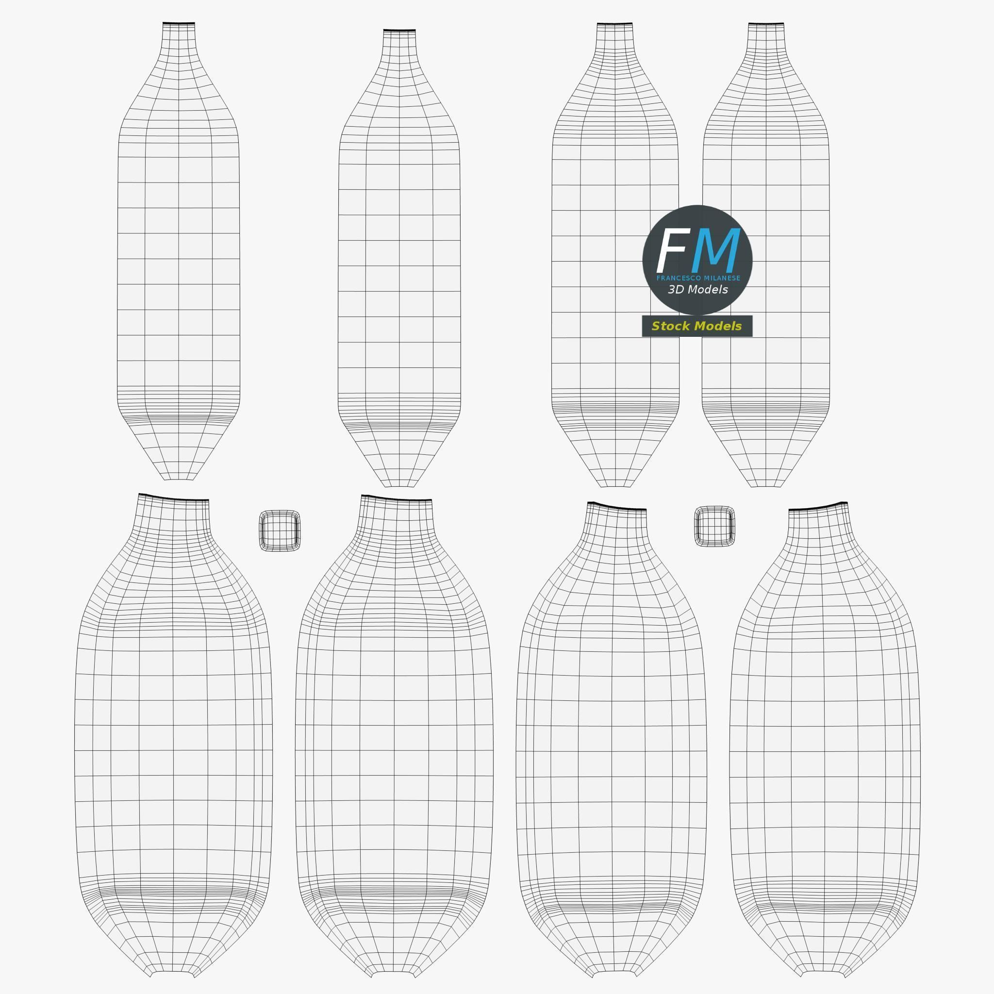 Cointreau bottle with label 3D model_11