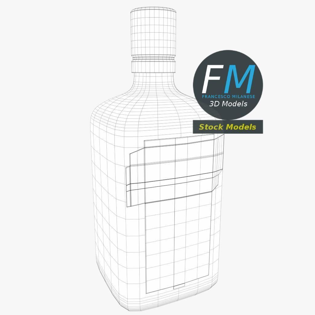 Cointreau bottle with label 3D model_7