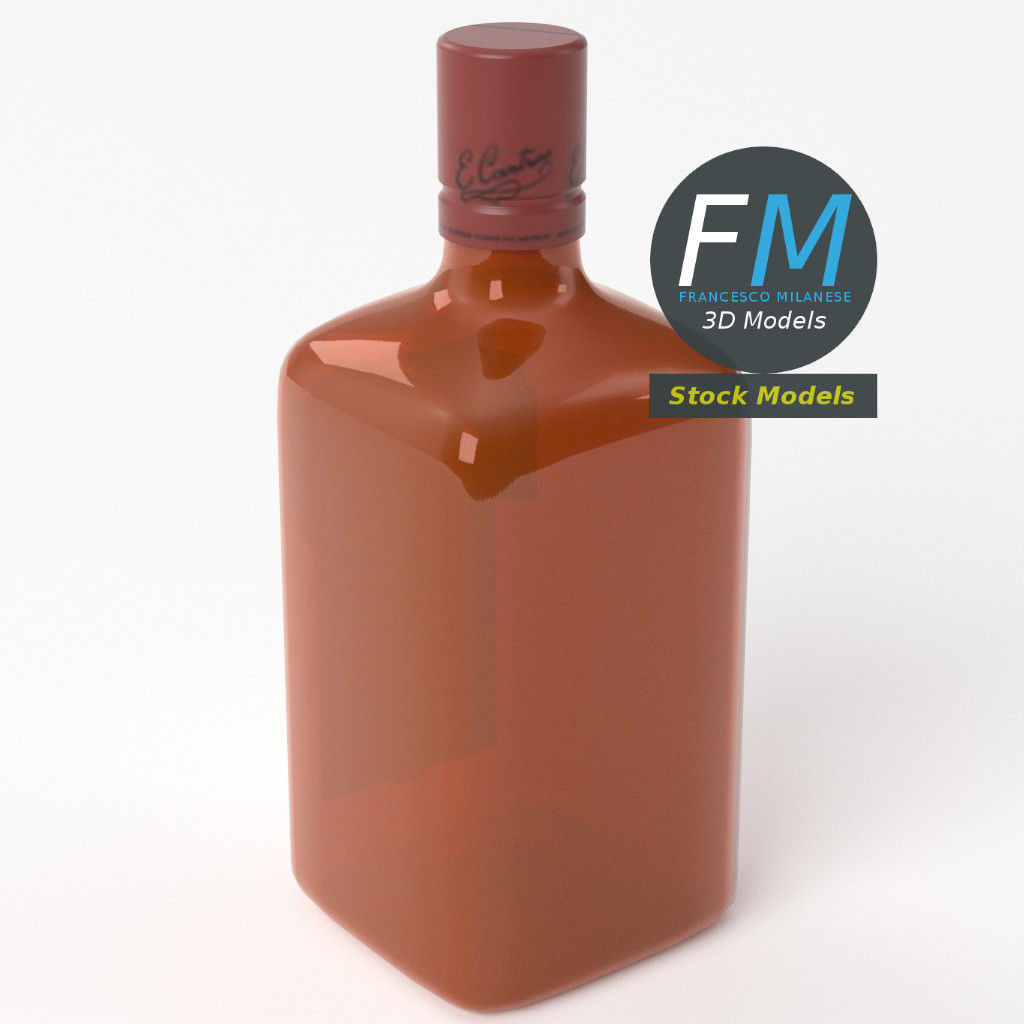 Cointreau bottle with label 3D model_5