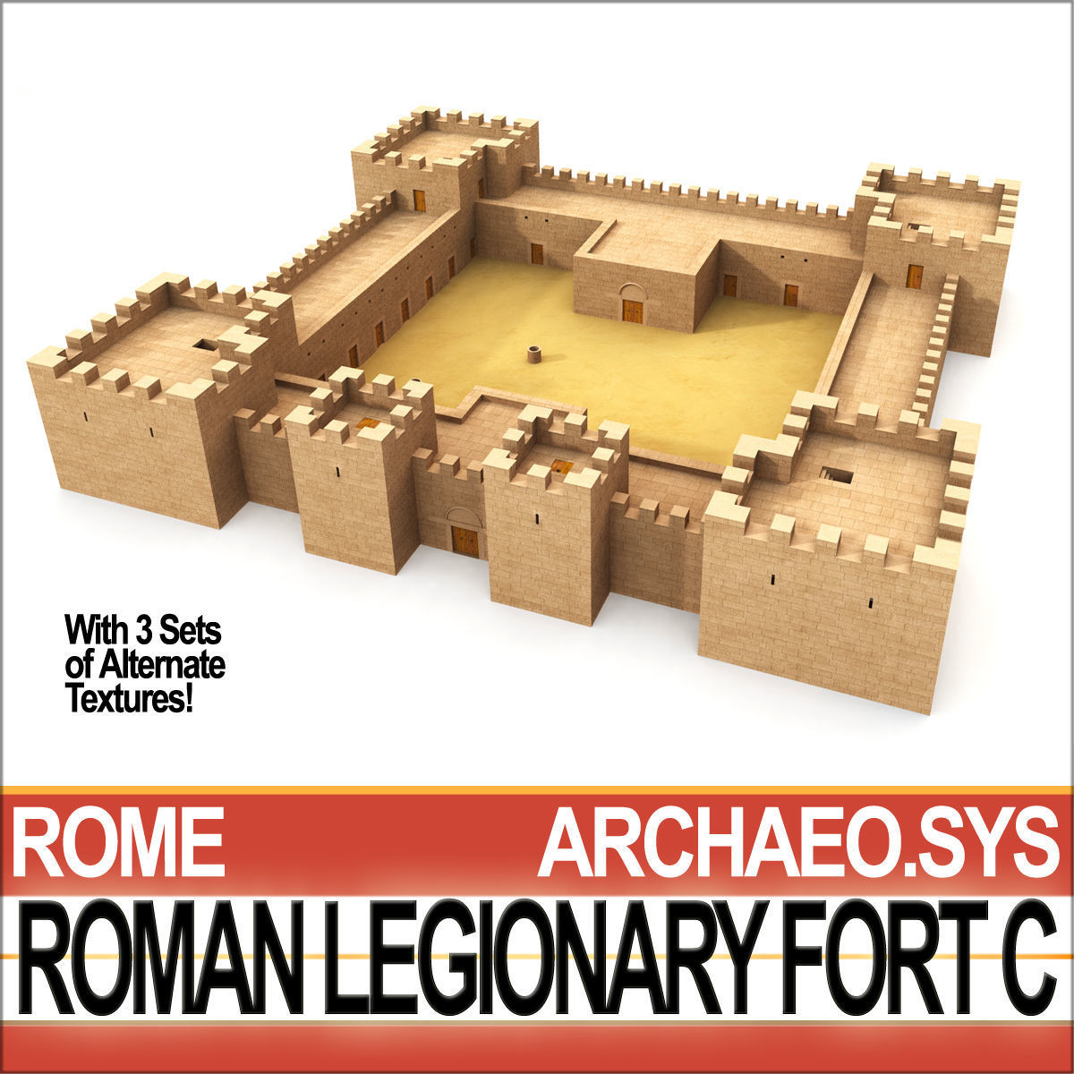 Roman Legionary Fort C 3D model_2