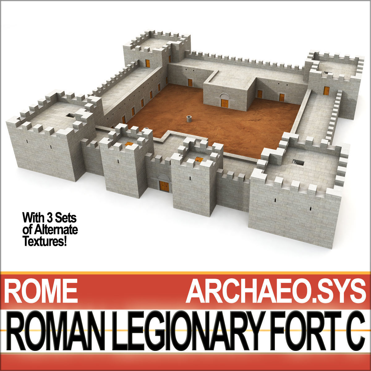 Roman Legionary Fort C 3D model_3
