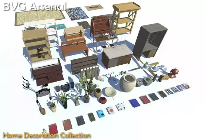 Home Decoration Collection - HQ Low-poly 3D model
