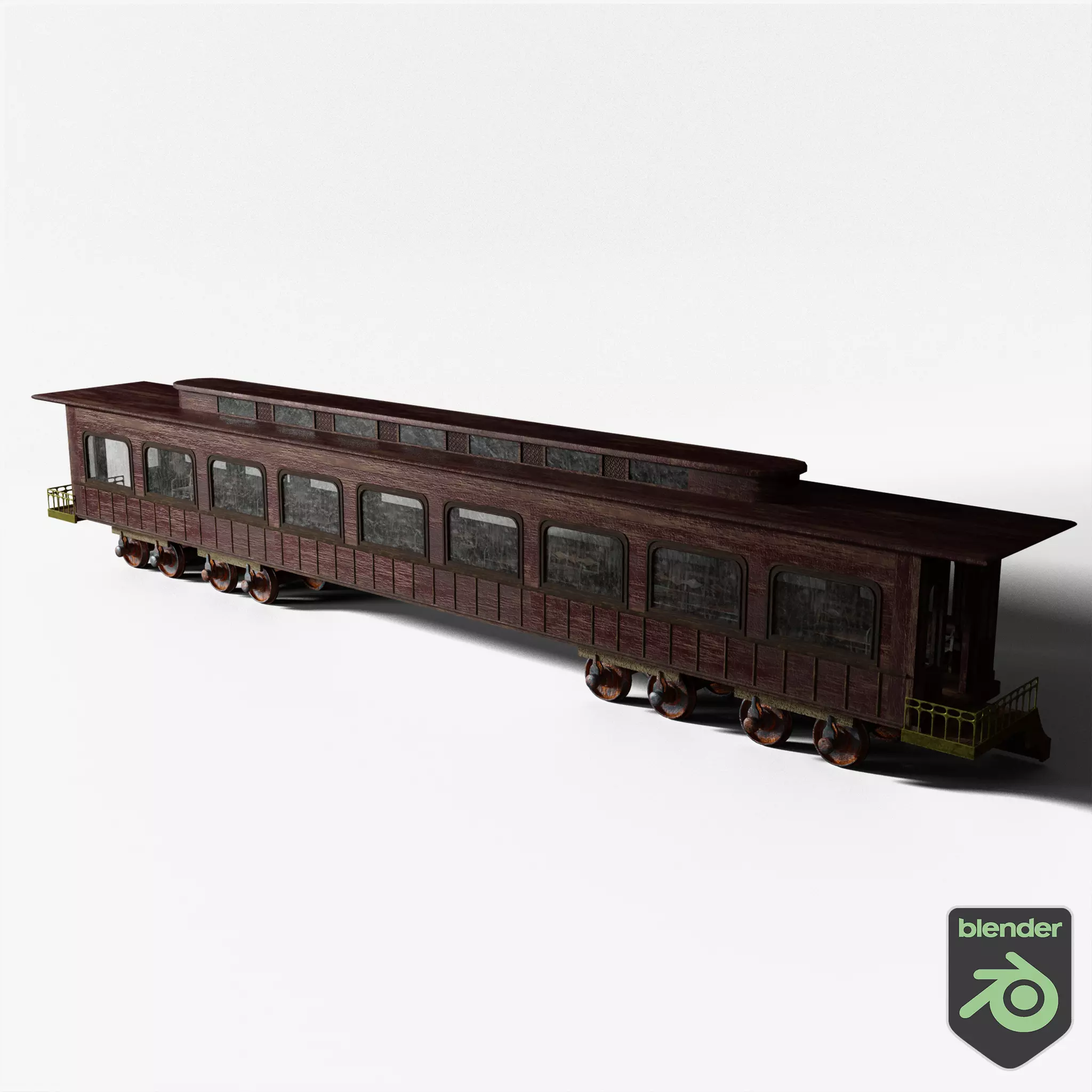 Victorian Passenger Train Carriage Low-poly 3D model