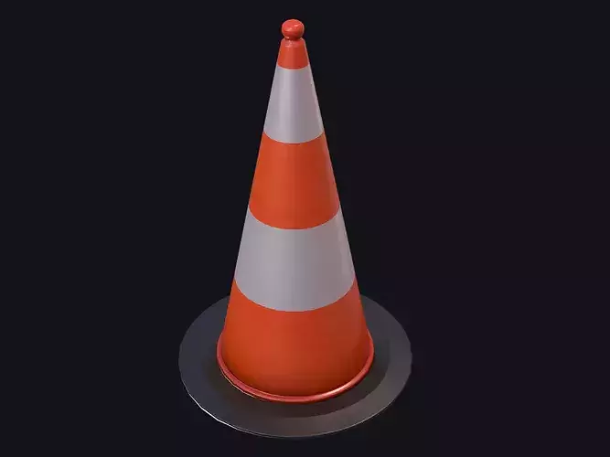 Traffic Cone Game Ready PBR