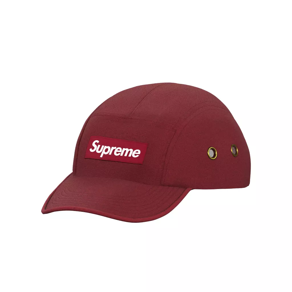 Supreme Brushed Cordura Camp Cap Burgundy Low-poly 3D model