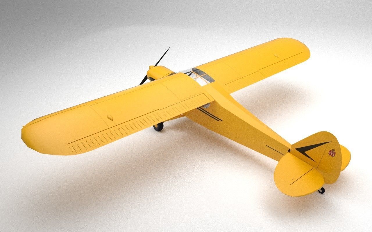 Piper PA-18 Supercub Low Poly Low-poly 3D model_8