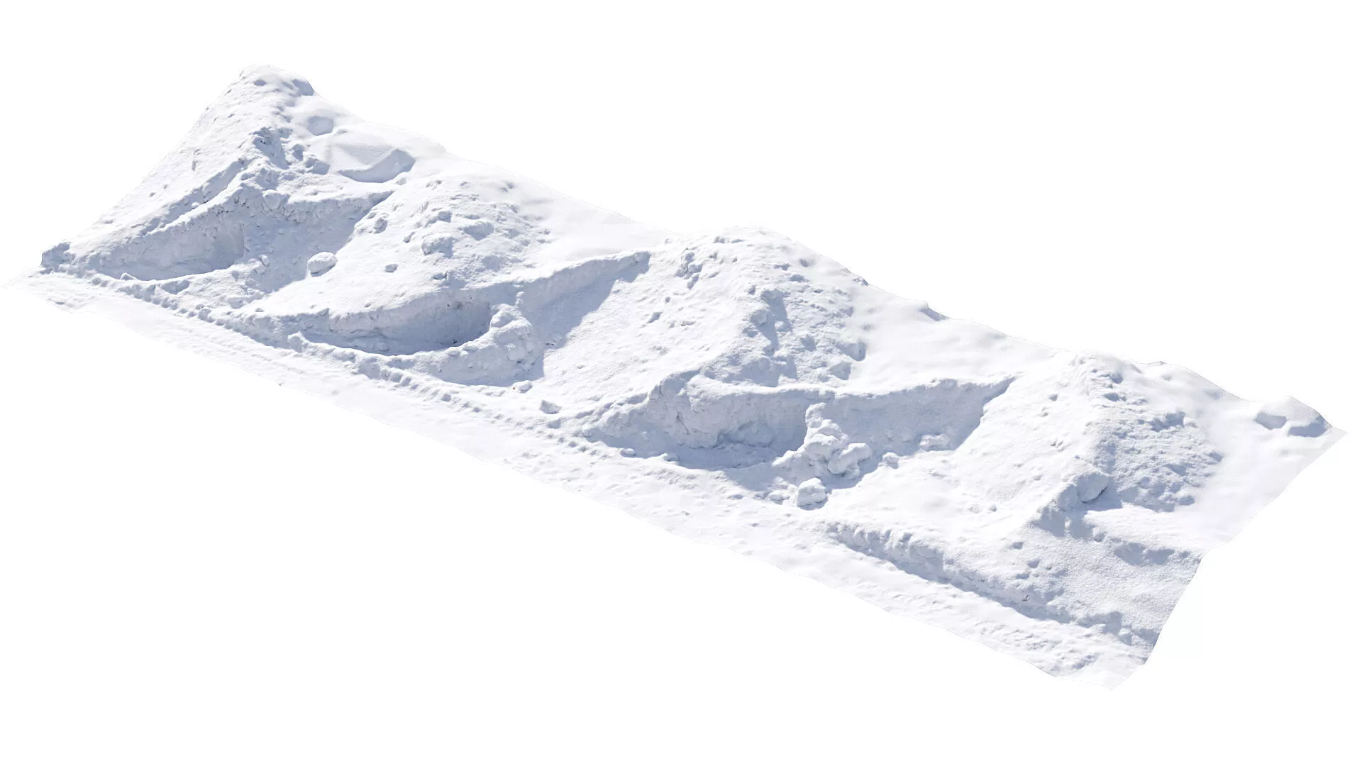 Snow after cleaning with machinery 3D model