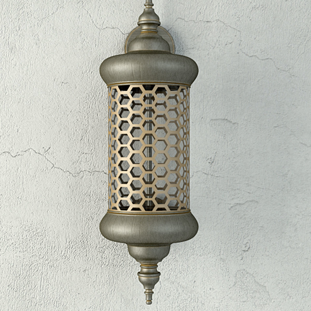 Moroccan Metal Sconce 3D model_2
