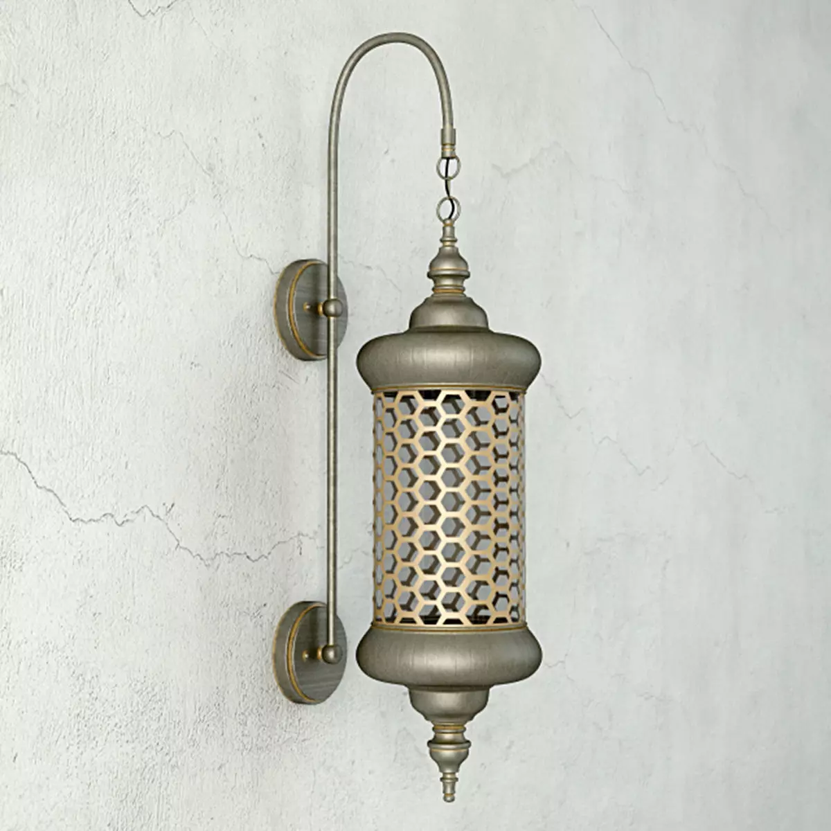 Moroccan Metal Sconce 3D model_0