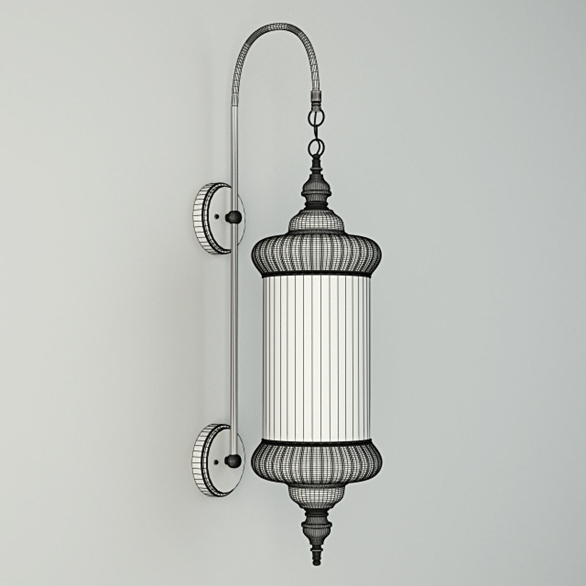 Moroccan Metal Sconce 3D model_1
