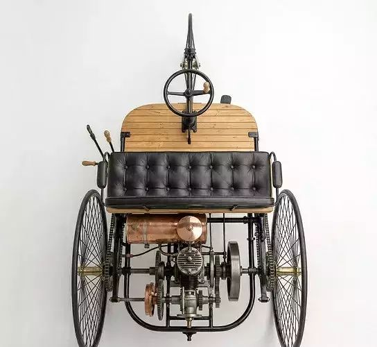 1886 Benz Patent-Motorwagen Low-poly 3D model 6