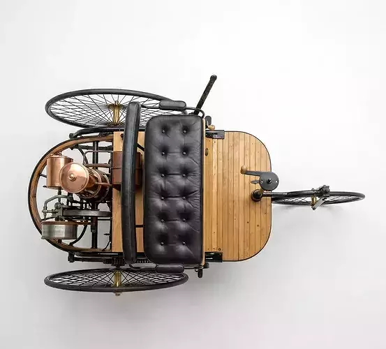 1886 Benz Patent-Motorwagen Low-poly 3D model 2