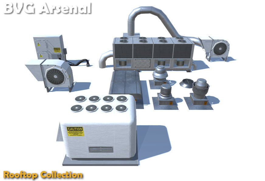 Rooftop Collection - HQ Low-poly 3D model_1