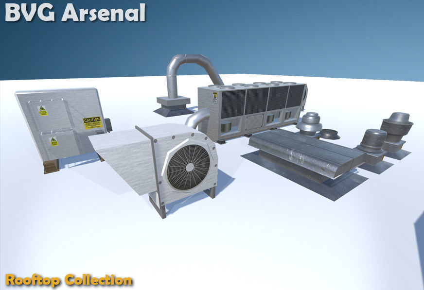 Rooftop Collection - HQ Low-poly 3D model_8