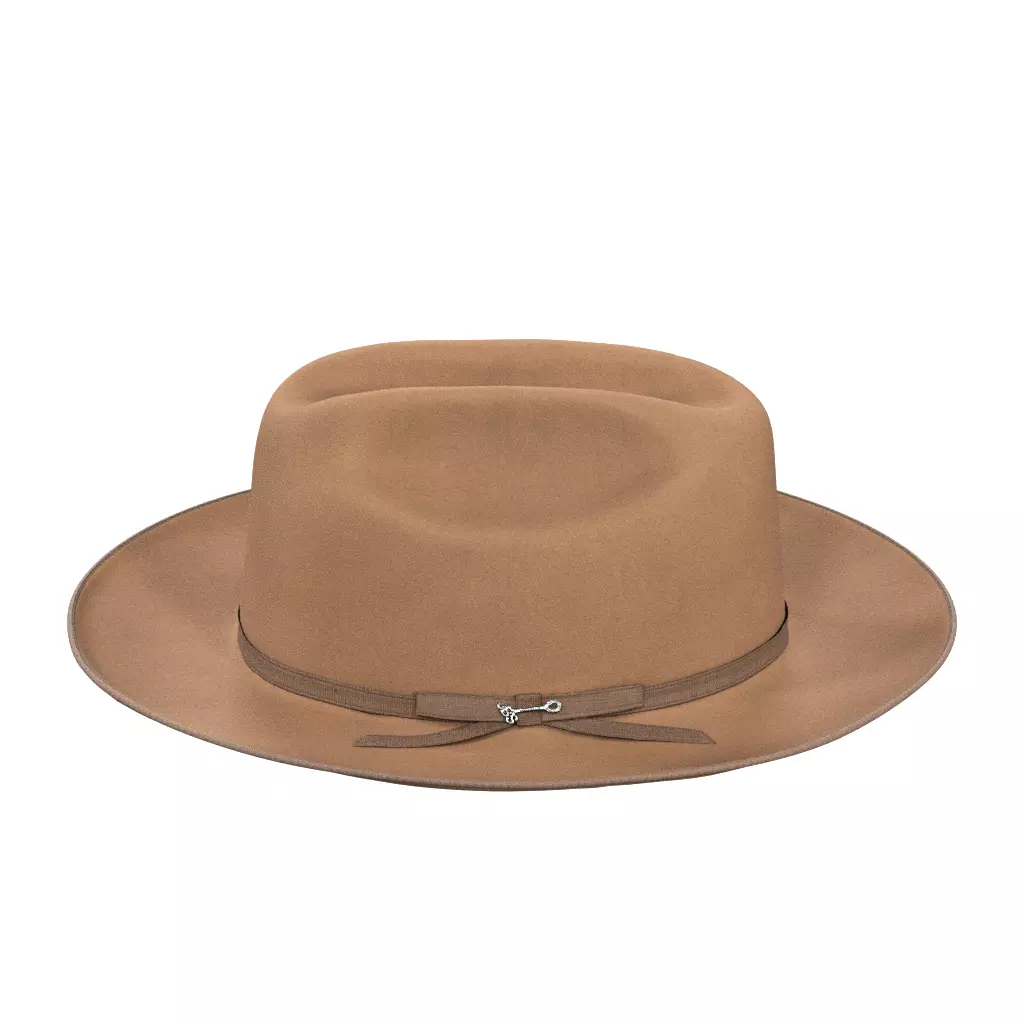 Stetson 6X Open Road Royal Deluxe Fawn Fedora Felt Cowboy Hat Low-poly 3D model