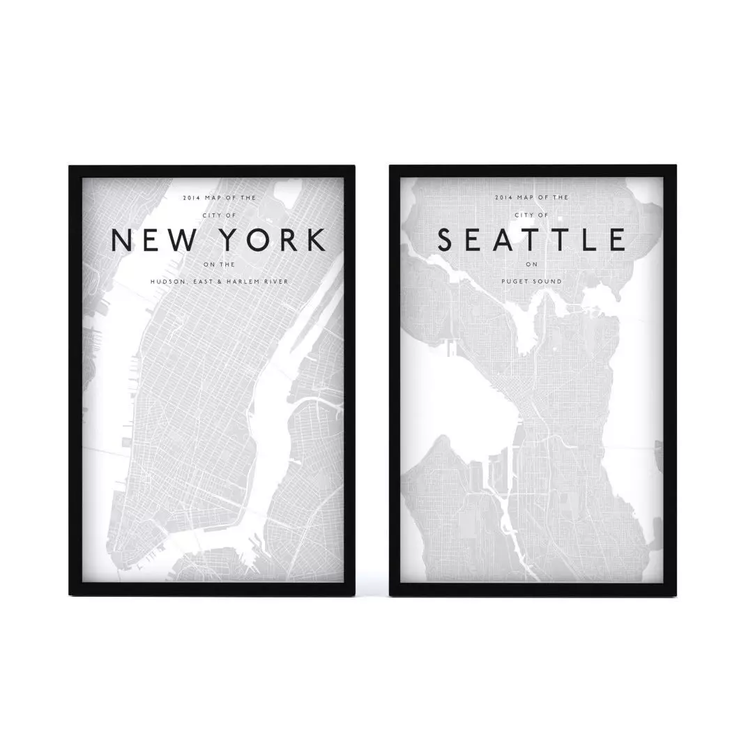 Picture Frames - City maps Low-poly 3D model