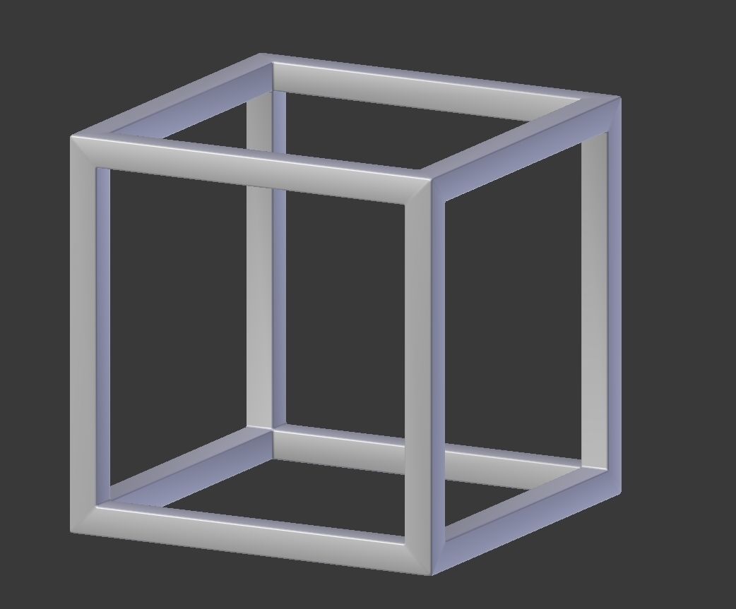 Modern Cube Frame Decoration 3D model_2