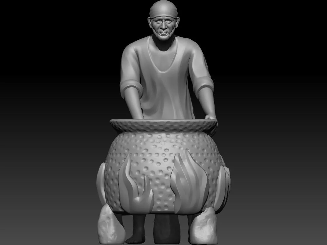Divine Sai Baba Annadaan Pose - 3D Printable Sculpture 3D print model