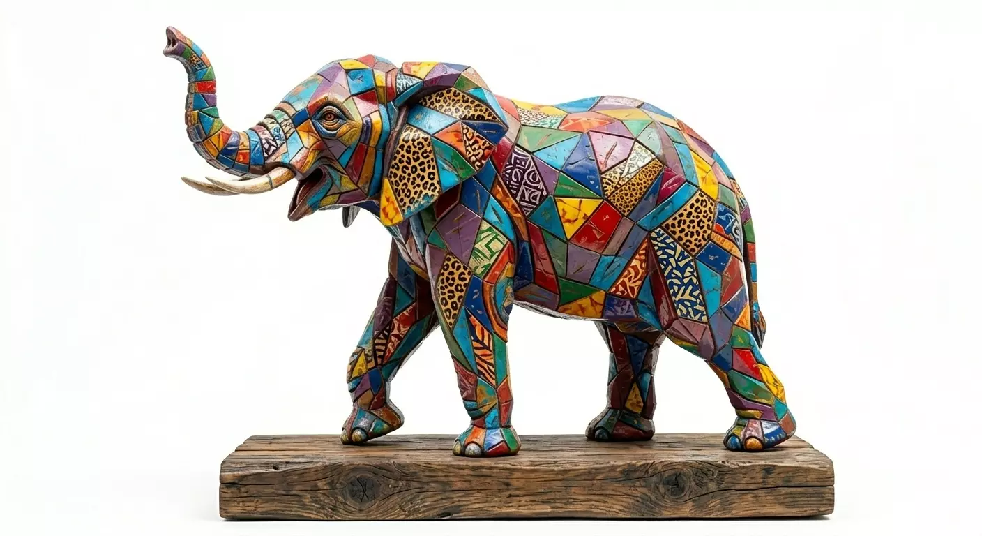 Elephant in mosaic abstraction 3D model