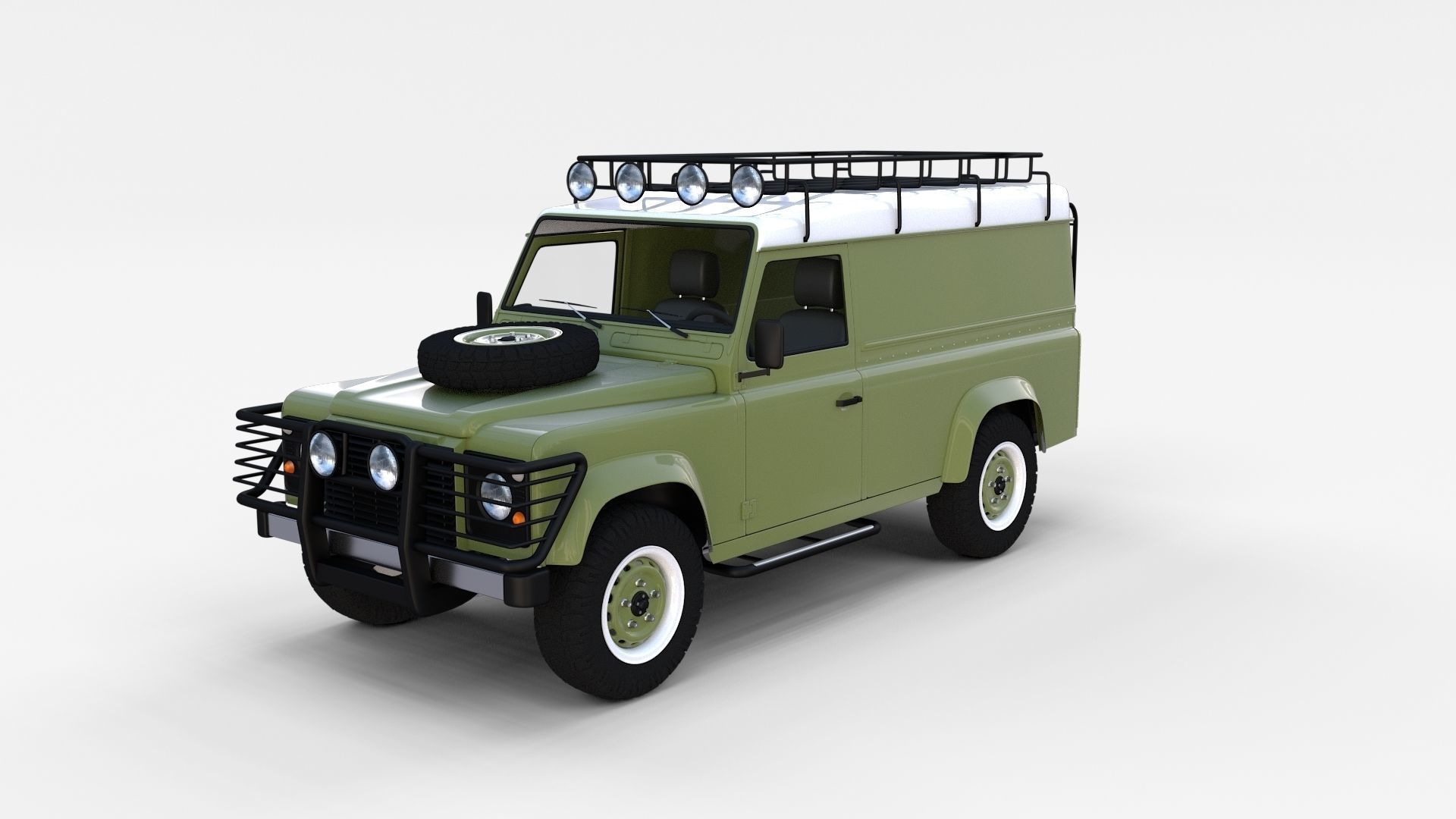 Land Rover Defender Pack with interior 3D model_2