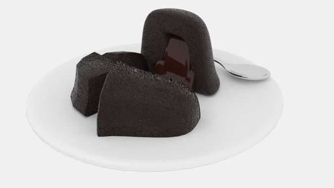 Melt Chocolate Cake Low-poly 3D model