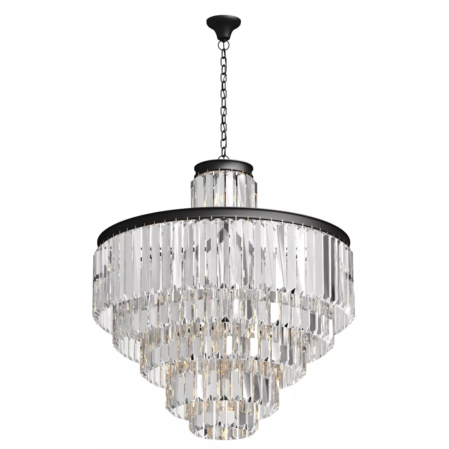 Odeon Clear Glass Fringe Chandelier 3D model