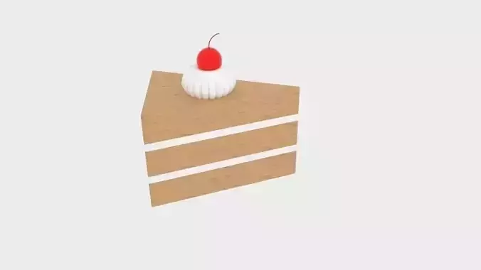 Cherry Chocolate Cake Low-poly 3D model