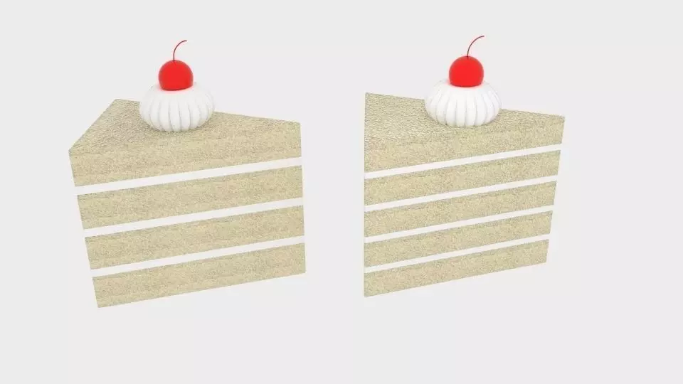 Cherry Cake Low-poly 3D model