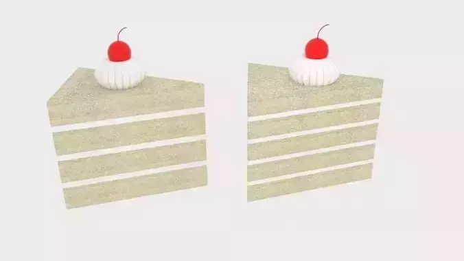 Cherry Cake Low-poly 3D model