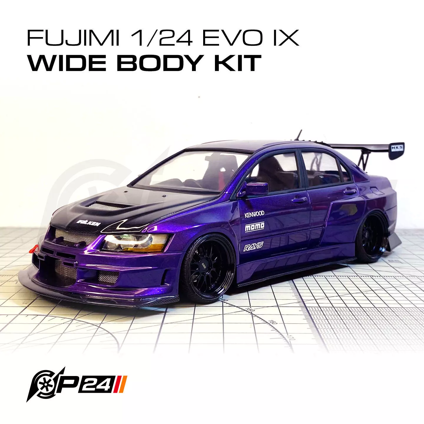 1-24th Fujimi Mitsubishi Evolution IX Custom Wide Body Kit 3D print model