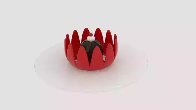 Cream Desert Chocolate Low-poly 3D model