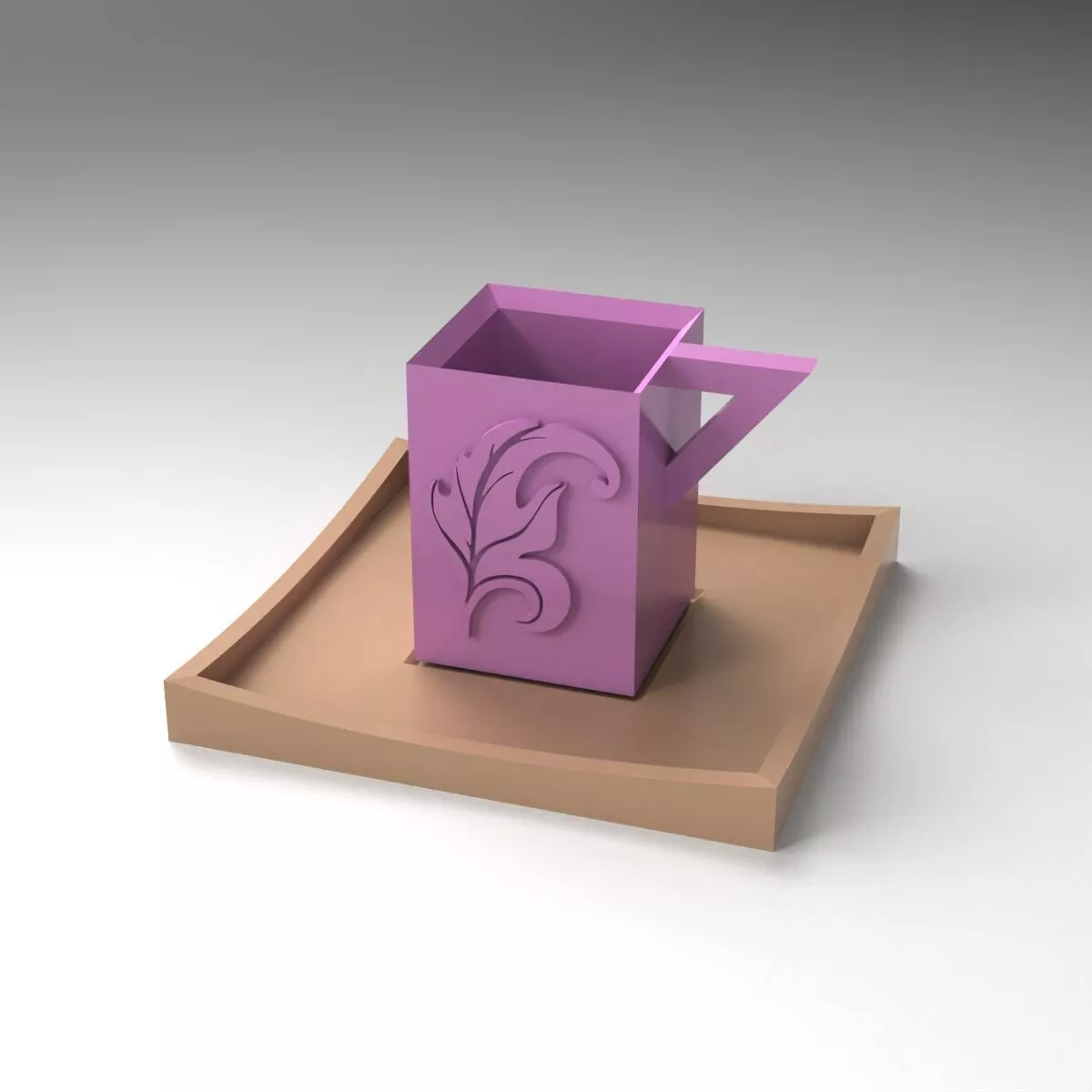 Cup with Tray 3D print model