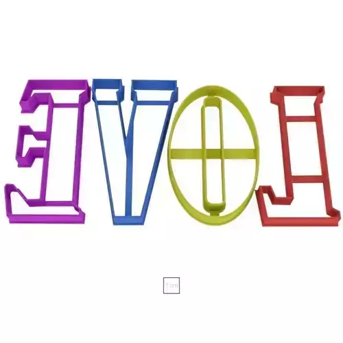 Set LOVE cookie cutter for professional 