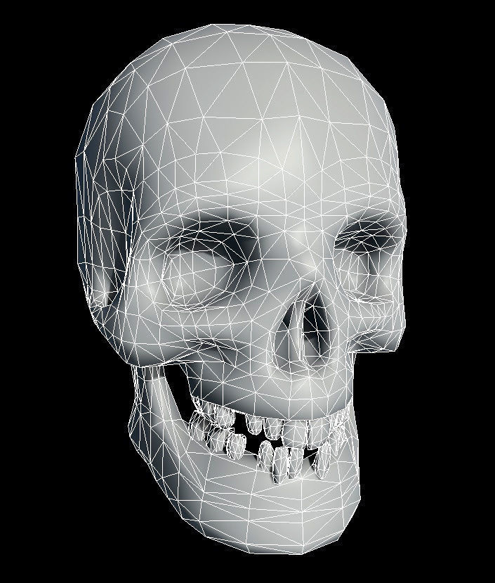 Skull - Golden PBR - Textured Low-poly 3D model_3