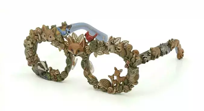 Cartoon Animal Glasses 3D Model
